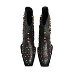 Dolce & Gabbana Black Crystal Embellished Men Short Boots Shoes