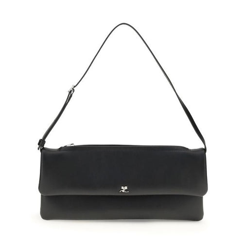 Courrèges Black Calf Leather Bos Taurus Shoulder Bag