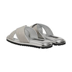 Dolce & Gabbana Silver Strass Slides Flats Slippers Shoes