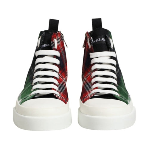 Dolce & Gabbana Multicolor Cotton High Top Men Sneakers Shoes