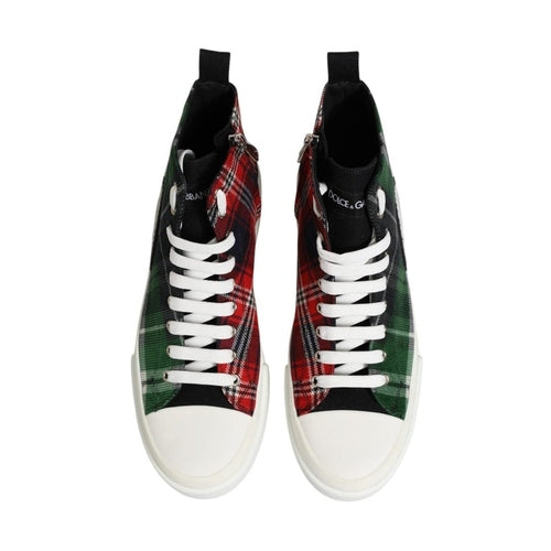 Dolce & Gabbana Multicolor Cotton High Top Men Sneakers Shoes