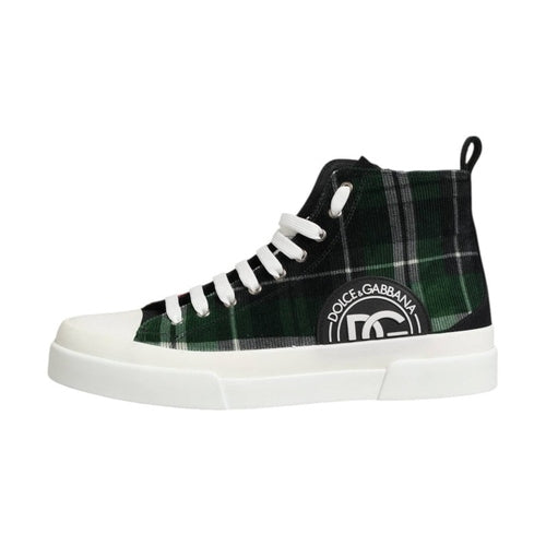 Dolce & Gabbana Multicolor Cotton High Top Men Sneakers Shoes