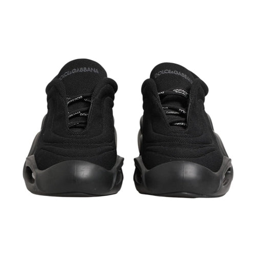 Dolce & Gabbana Black Lace Up Wave Low Top Men Sneaker Shoes