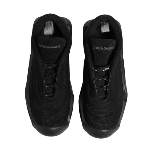 Dolce & Gabbana Black Lace Up Wave Low Top Men Sneaker Shoes