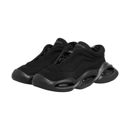 Dolce & Gabbana Black Lace Up Wave Low Top Men Sneaker Shoes
