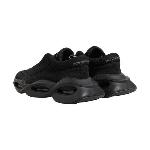 Dolce & Gabbana Black Lace Up Wave Low Top Men Sneaker Shoes