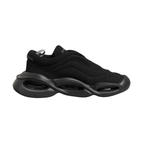 Dolce & Gabbana Black Lace Up Wave Low Top Men Sneaker Shoes