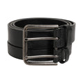 Dolce & Gabbana Black Double Strap Leather Silver Buckle Belt