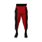 Dolce & Gabbana Red Embroidered Casual Cropped Trouser Pants