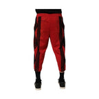 Dolce & Gabbana Red Embroidered Casual Cropped Trouser Pants