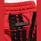 Dolce & Gabbana Red Embroidered Casual Cropped Trouser Pants