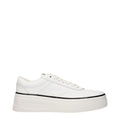 White Leather Low Top Sneakers