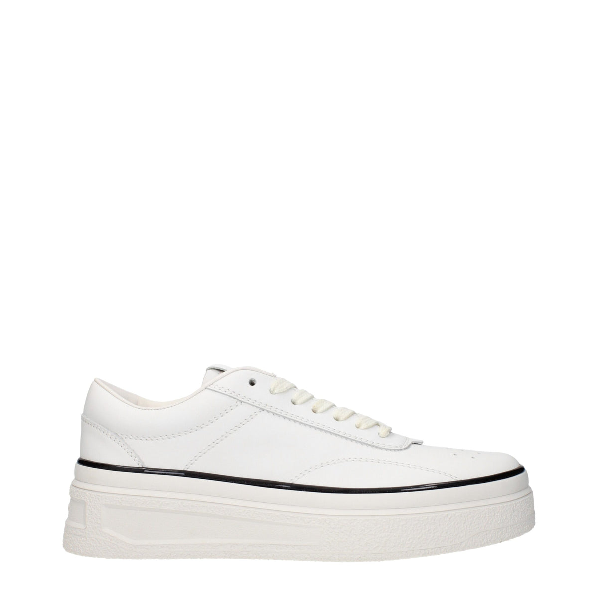 White Leather Low Top Sneakers