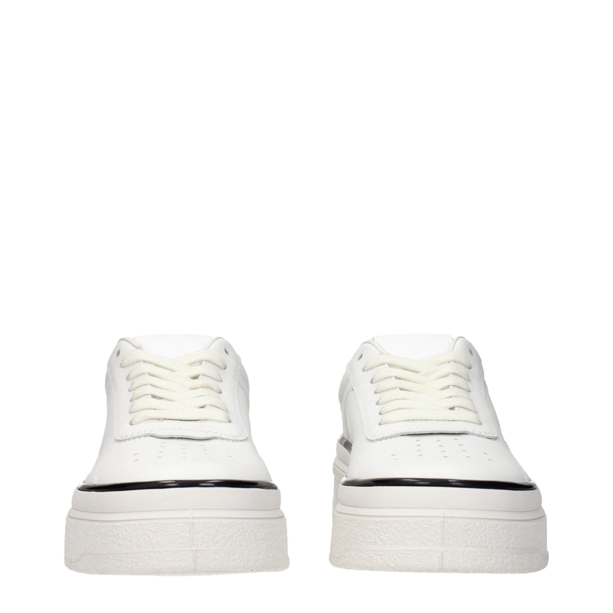 White Leather Low Top Sneakers