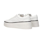 White Leather Low Top Sneakers