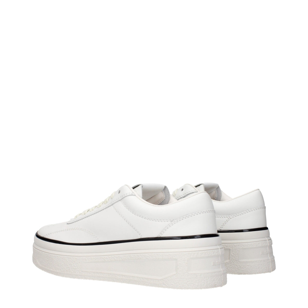 White Leather Low Top Sneakers