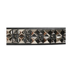 Dolce & Gabbana Black Calf Leather Studded Silver Buckle Belt