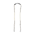 Black Leather Pearl Chain Bag Accessory Shoulder Strap