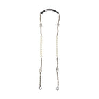 Dolce & Gabbana Black Leather Pearl Chain Bag Accessory Shoulder Strap