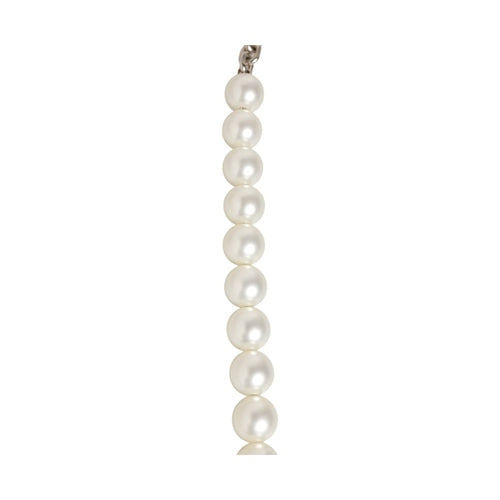 Dolce & Gabbana Black Leather Pearl Chain Bag Accessory Shoulder Strap
