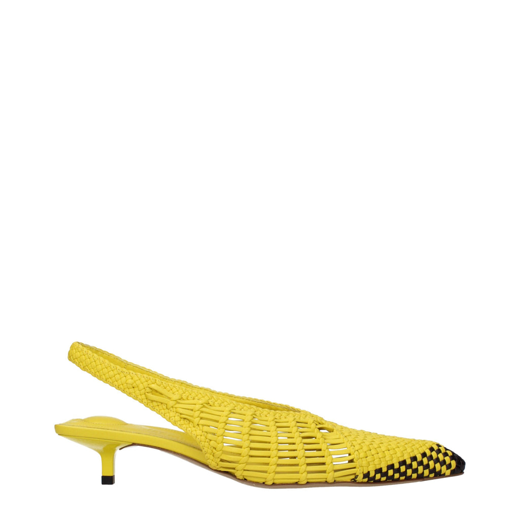 Jacquemus Yellow Leather Flat Sandals
