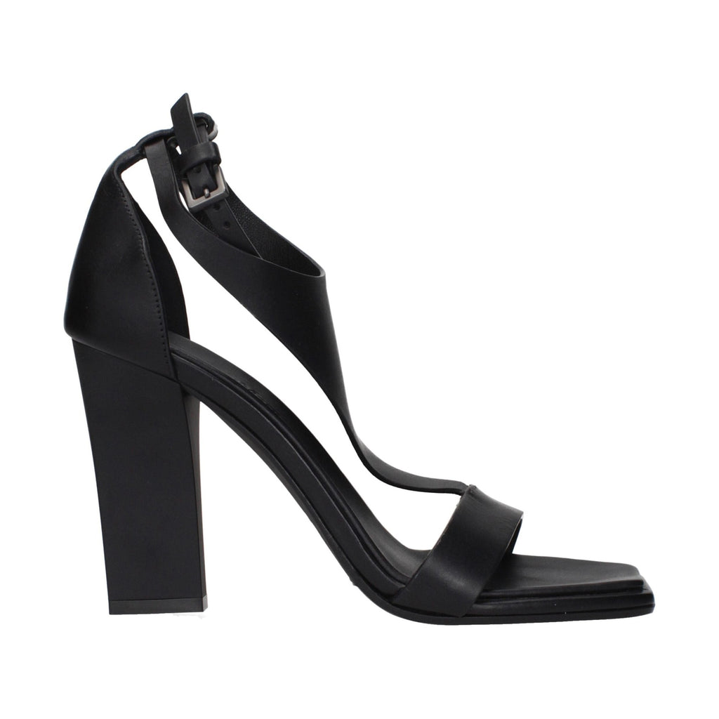 Max Mara Black Leather Stiletto Heel Sandals