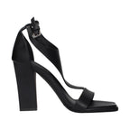 Max Mara Black Leather Stiletto Heel Sandals