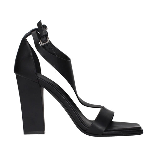Max Mara Black Leather Stiletto Heel Sandals