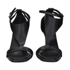 Max Mara Black Leather Stiletto Heel Sandals