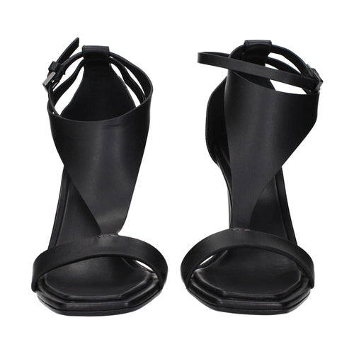 Max Mara Black Leather Stiletto Heel Sandals