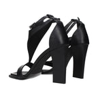 Max Mara Black Leather Stiletto Heel Sandals