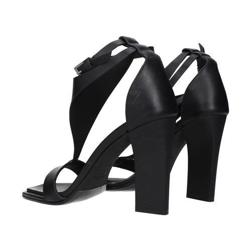 Max Mara Black Leather Stiletto Heel Sandals