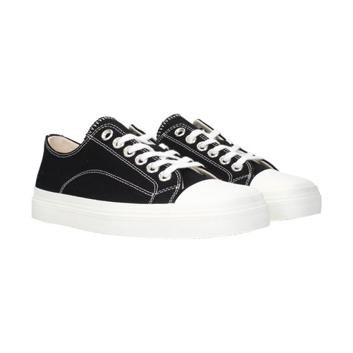Black Fabric Low Top Sneakers
