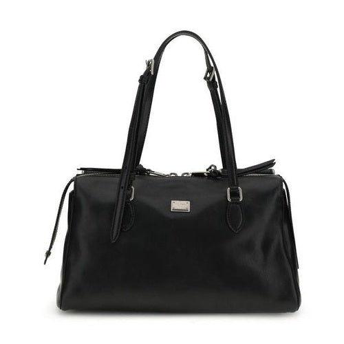 Dolce & Gabbana Black Calf Leather Bos Taurus Shoulder Bag