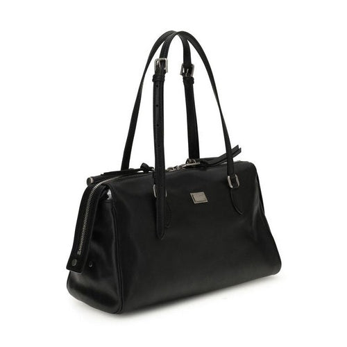 Dolce & Gabbana Black Calf Leather Bos Taurus Shoulder Bag