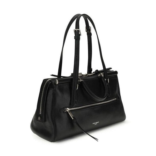 Dolce & Gabbana Black Calf Leather Bos Taurus Shoulder Bag