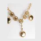 Dolce & Gabbana Gold Crystal Clock Pendant Statement Jewelry Necklace