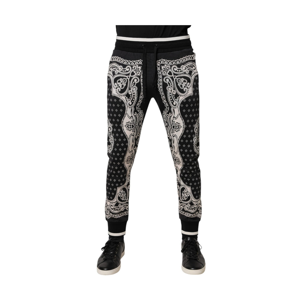 Dolce & Gabbana Black Cotton Bandana Jogger Sweatpants Pants