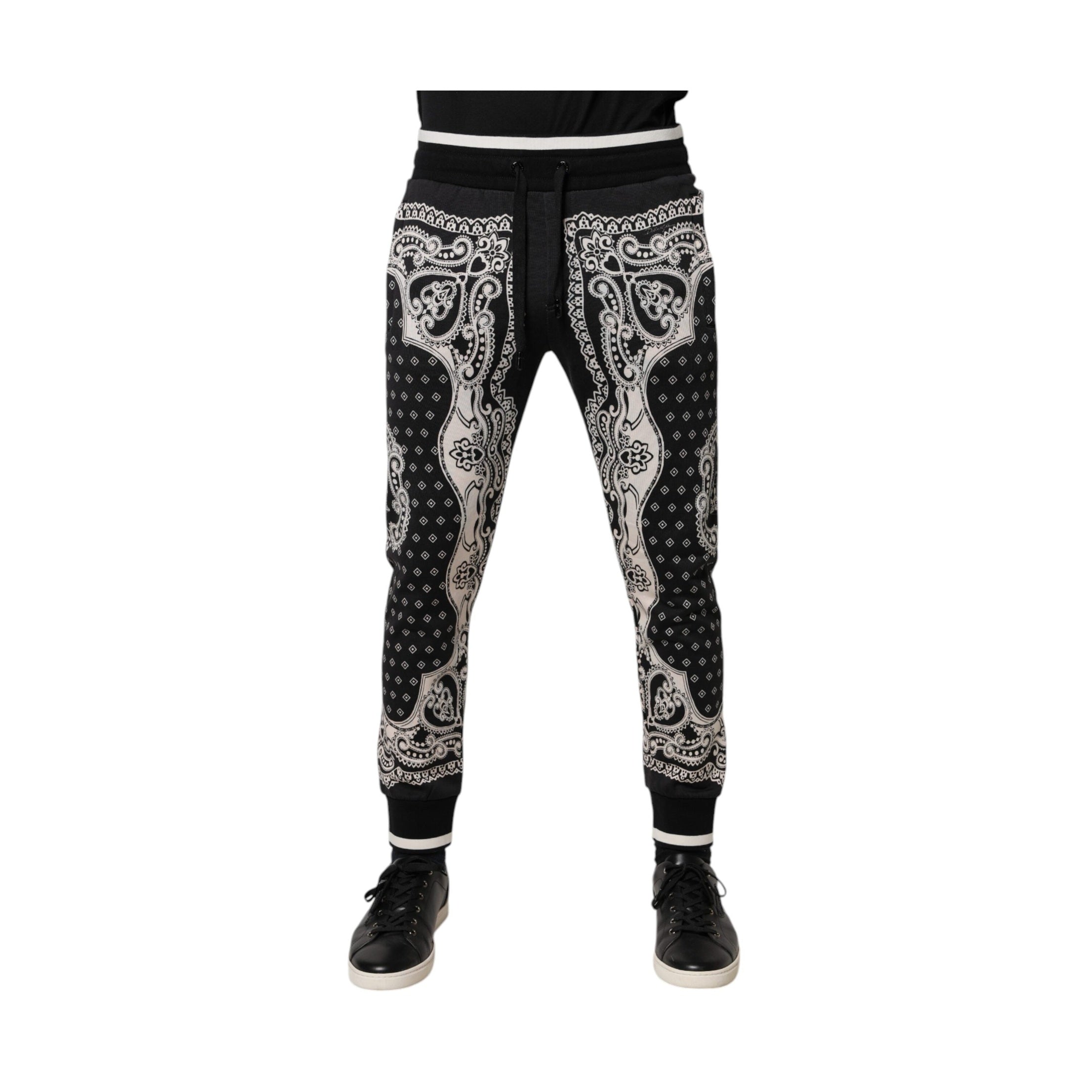 Dolce & Gabbana Black Cotton Bandana Jogger Sweatpants Pants