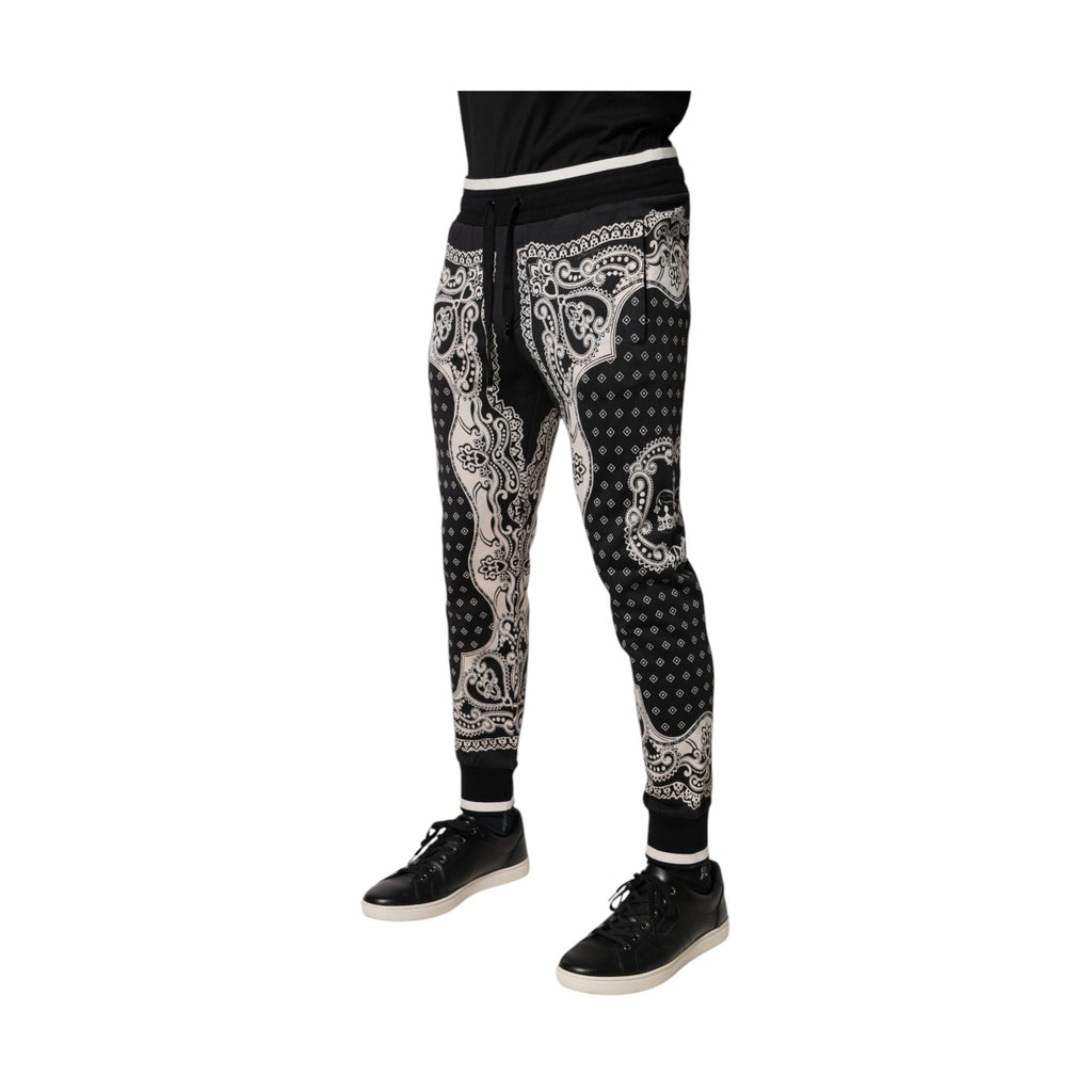 Dolce & Gabbana Black Cotton Bandana Jogger Sweatpants Pants