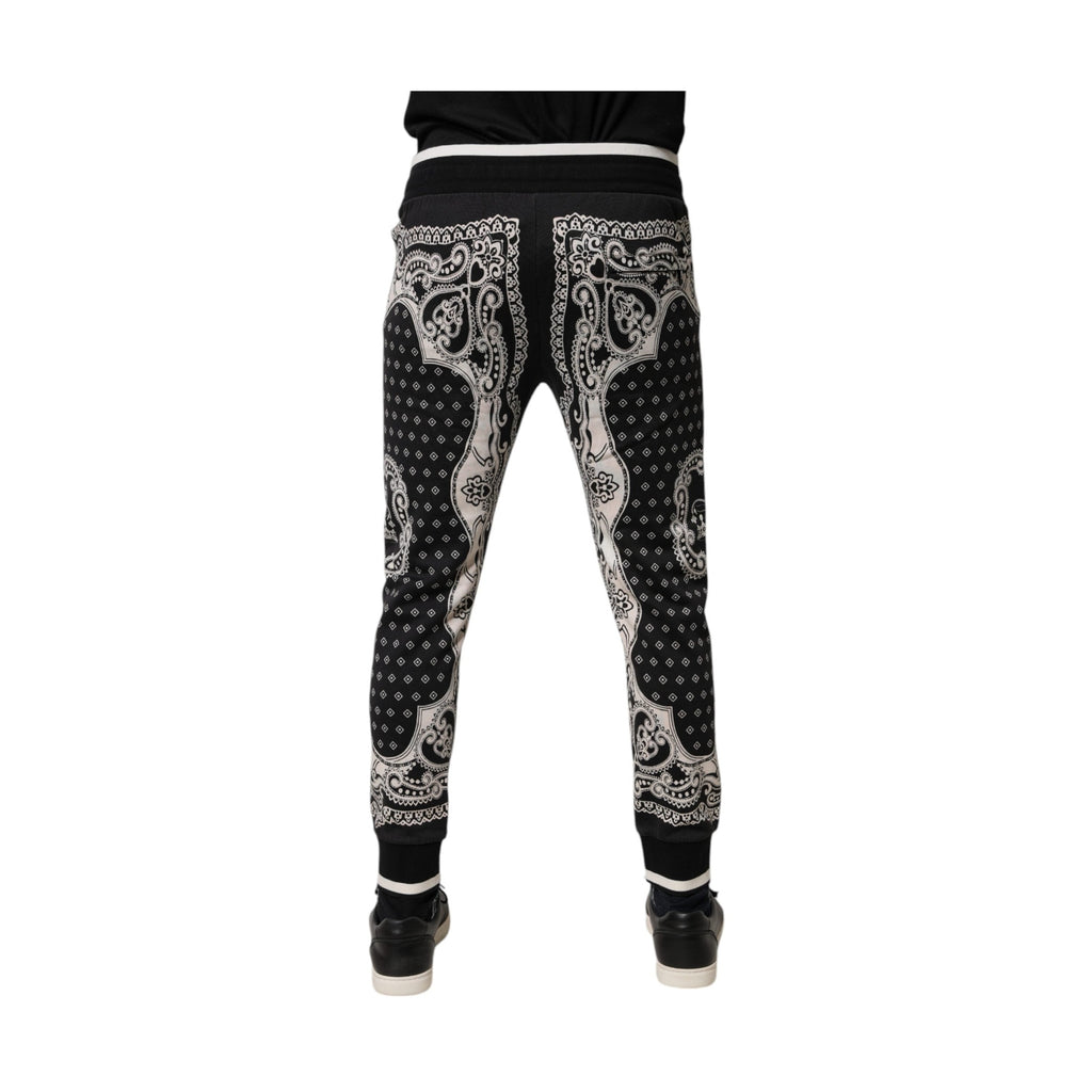 Dolce & Gabbana Black Cotton Bandana Jogger Sweatpants Pants