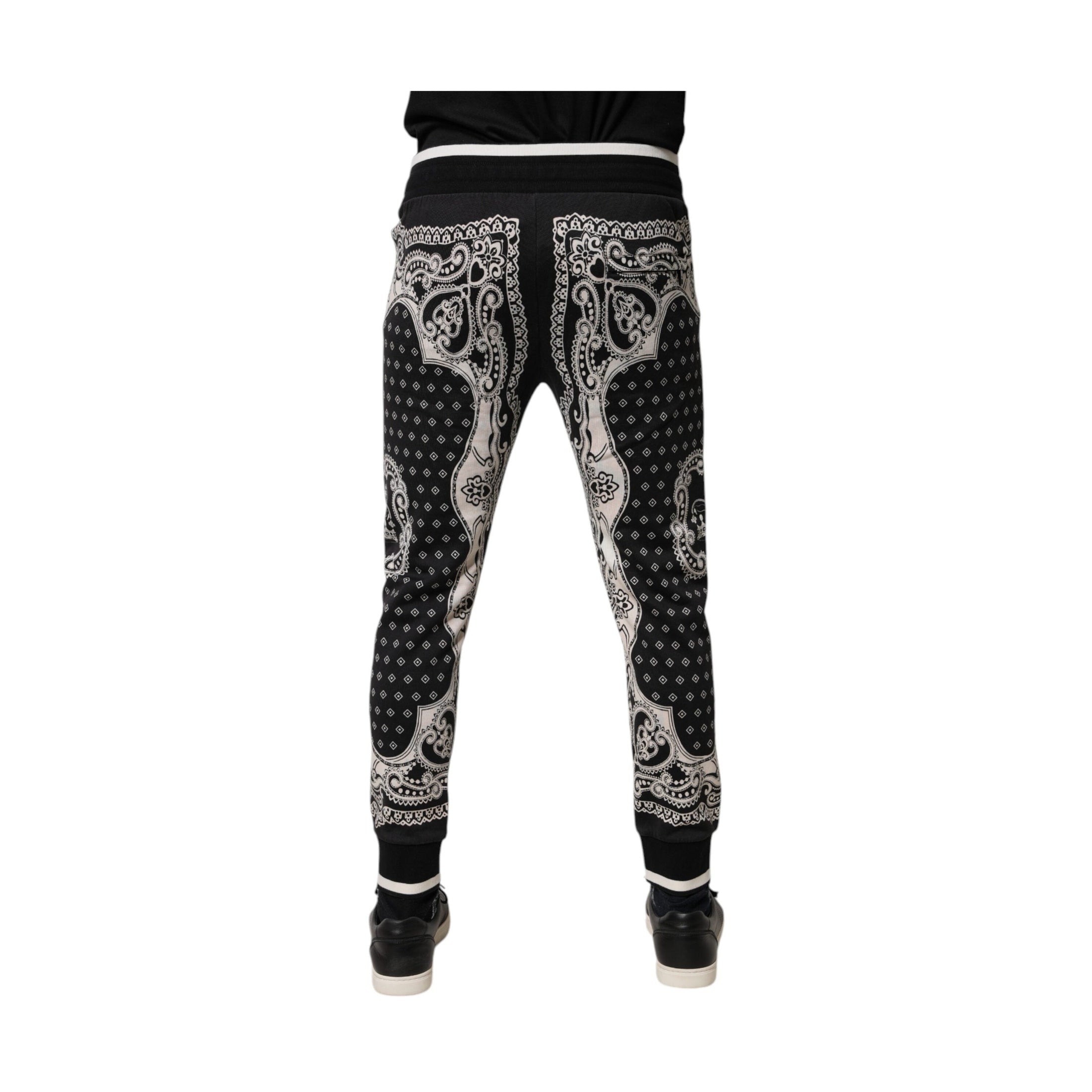 Dolce & Gabbana Black Cotton Bandana Jogger Sweatpants Pants
