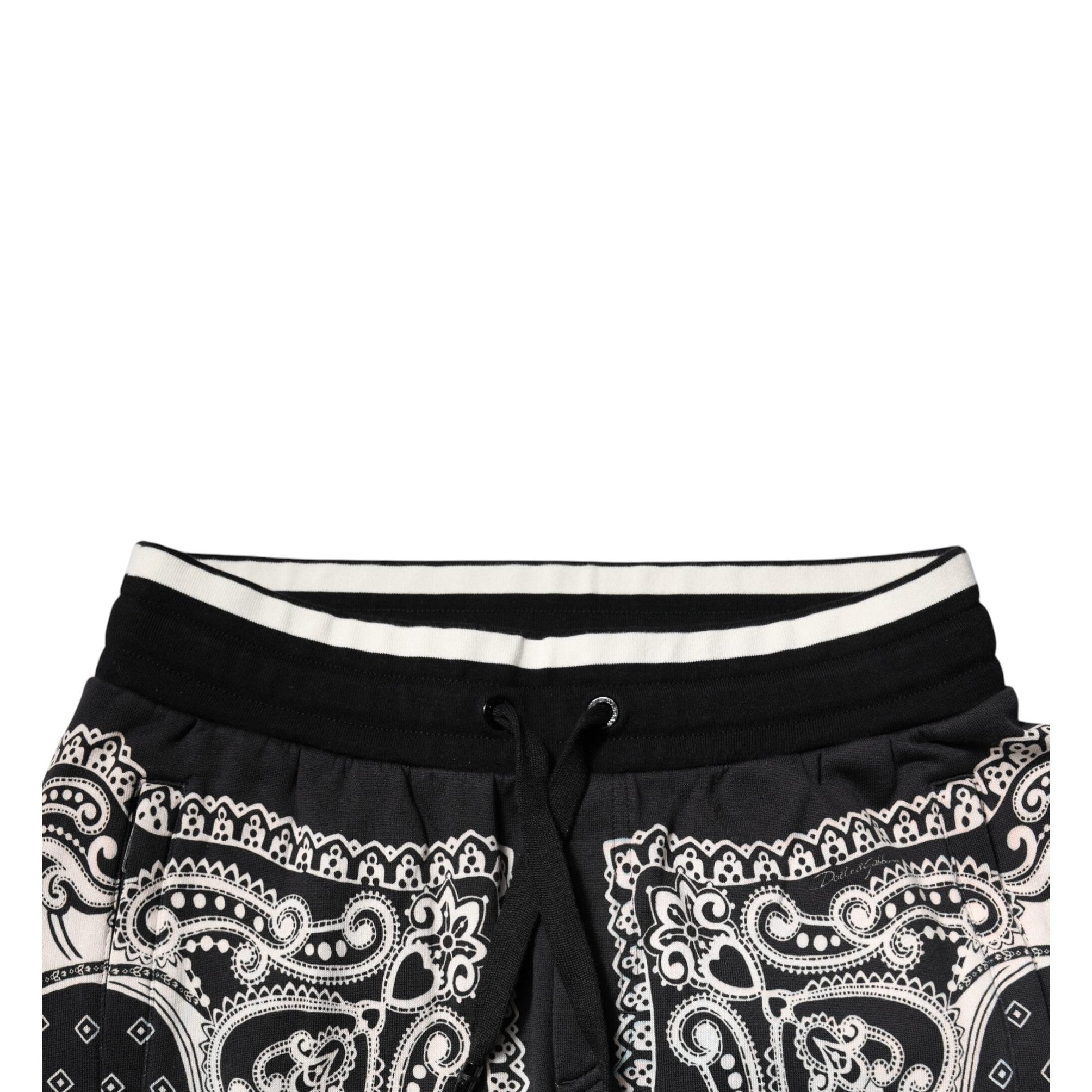 Dolce & Gabbana Black Cotton Bandana Jogger Sweatpants Pants