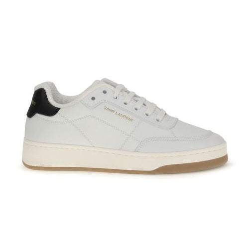 Saint Laurent White Calf Leather Bos Taurus Low Top Sneakers
