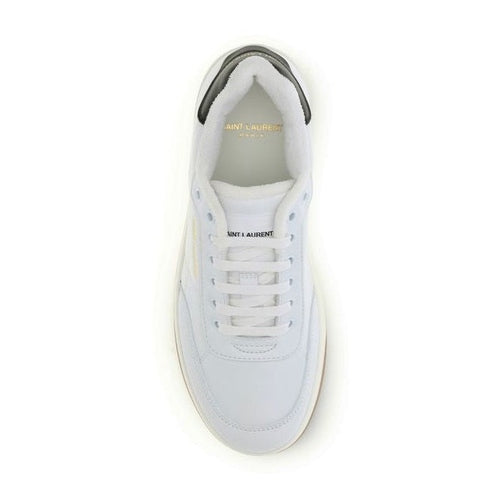 Saint Laurent White Calf Leather Bos Taurus Low Top Sneakers