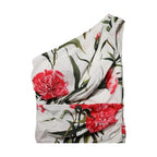 Dolce & Gabbana White Floral One Shoulder Sheath Dress