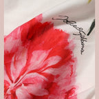 Dolce & Gabbana White Floral One Shoulder Sheath Dress