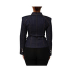 Dolce & Gabbana Dark Blue Cotton Collared Denim Coat Jacket