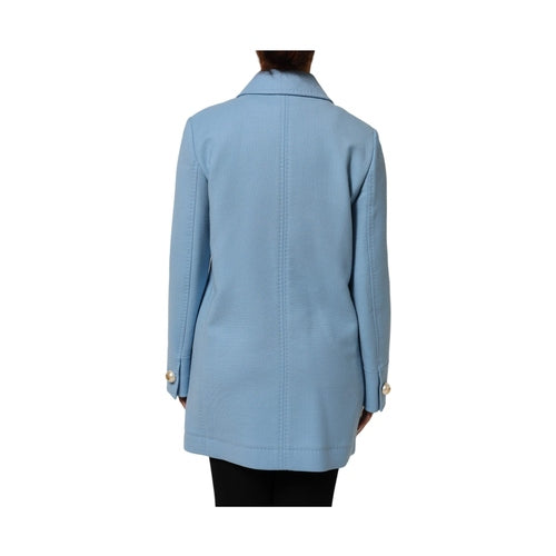 Dolce & Gabbana Blue Buttoned Down Trench Coat Jacket