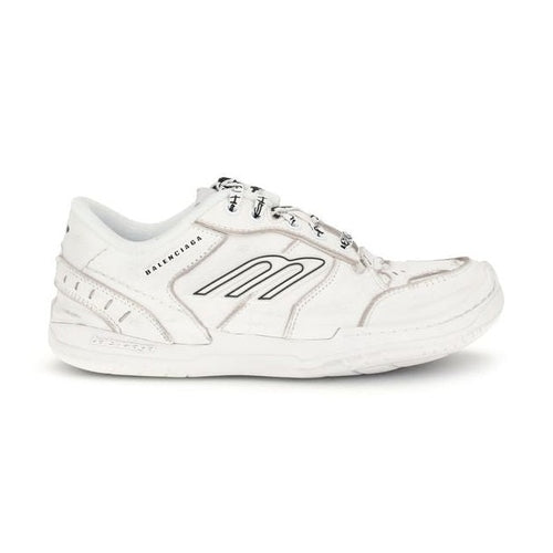 Balenciaga White Calf Leather Bos Taurus Athletic Sneakers